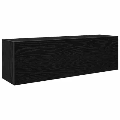 Kopalniška stenska omarica - Kopalniške omarica črn 100x25x30 cm inž. les iu976