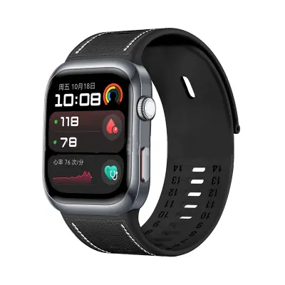 Eleganten silikonski pašček za Huawei Watch D2 Black