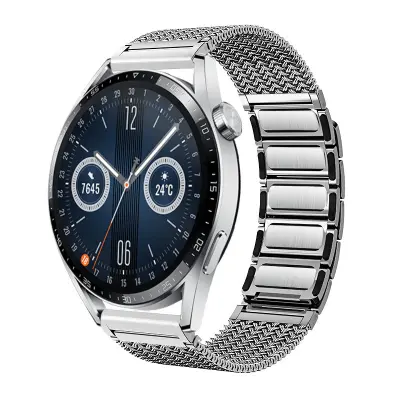 Premium nerjaveče jeklo pašček za Huawei GT3/GT4/Watch 3 Pro Silver