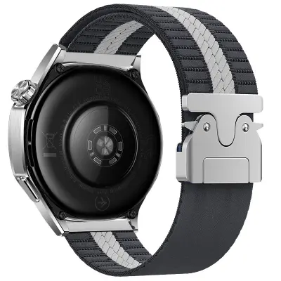 22 mm najlonska pletena zapestnica za uro Huawei GT5/Watch 3/4 Pro Black