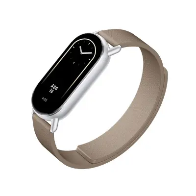 Usnjen pašček za Xiaomi Band 8/9 - Magnetni Brown