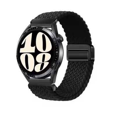 Črn 22 mm tkan magnetni pašček za uro iz najlona za GT5/4