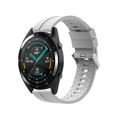 Bel silikonski pašček za uro Huawei GT - 20 mm srebrna zaponka