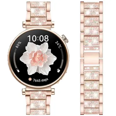 22mm Pašček za Uro iz Nerjavečega Jekla za Samsung Huawei PinkGold