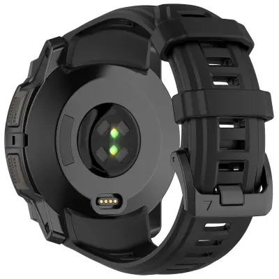 Premium Silikonski pašček Garmin Instinct 3 za 45 mm - Črn