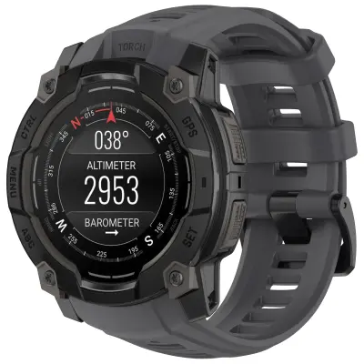 Silikonski pašček za Garmin Instinct 3 (50 mm) - grafitno siv