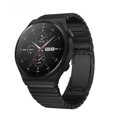 Univerzalni 22 mm črn nerjaveče jeklen pašček za uro