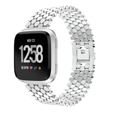 Pašček za uro iz nerjavečega jekla za pametno uro Fitbit Versa Silver  Fitbit Versa 3