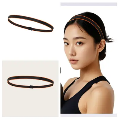 Visoko Elastičen Protizdrsni Naglavni Trak za Vpijanje Znoja Black