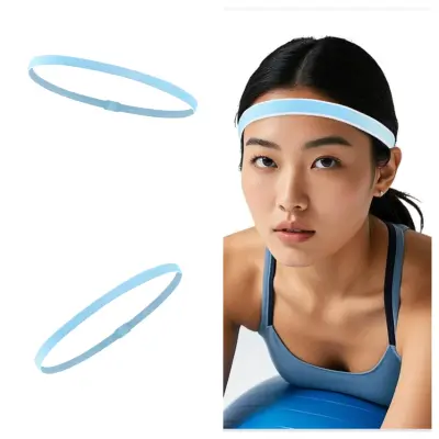 Visoko Elastičen Protizdrsni Naglavni Trak za Vpijanje Znoja LightBlue