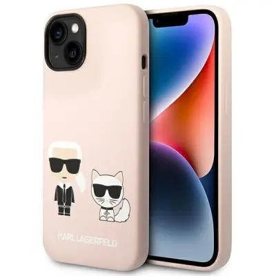 ETUI KARL LAGERFELD SILICONE KARL&CHOUPETTE MAGSAFE NA IPHONE 14 - JASNORÓŻOWE