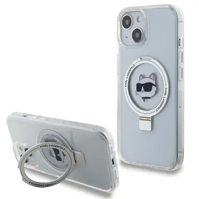 KARL LAGERFELD STOJALO ZA PRSTANE CHOUPETTE HEAD OVITEK ZA MAGSAFE ZA IPHONE 15 BELA