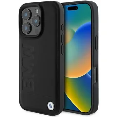 USNJENI OVITEK BMW HOT STAMP ZA IPHONE 16 PRO MAX ČRN