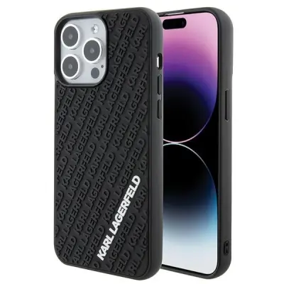 KARL LAGERFELD 3D GUMIJASTI OVITEK ZA IPHONE 15 PRO MAX ČRN