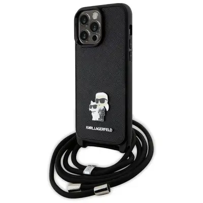 KARL LAGERFELD OVITEK CROSSBODY SAFFIANO ZA IPHONE 14 PRO MAX ČRN