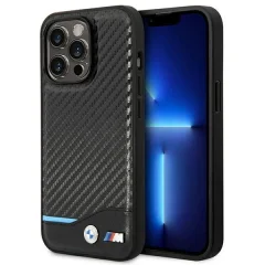 USNJENI OVITEK BMW CARBON CASE ZA IPHONE 14 PRO ČRN