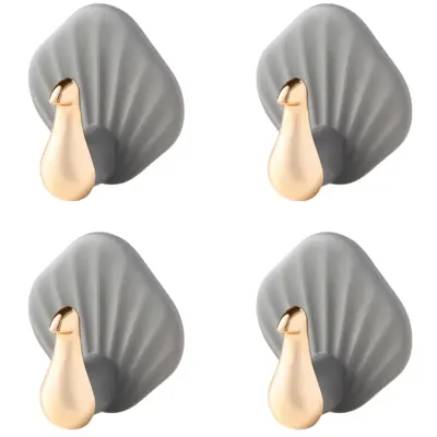 4 Pack Močni Samolepilni Kljuki Brez Vrtanja - Obešanje Brez Poškodb Grey