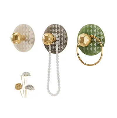 Brezšivni lepljivi stenski kavlji - težki kavlji za obešanje (3 kosi)   Okrogla oblika