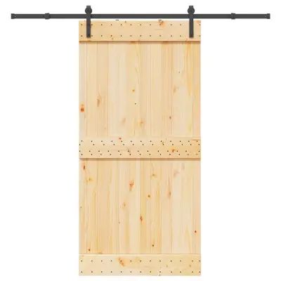 vidaXL Drsna vrata s kompletom vodil 100x210 cm trdna borovina