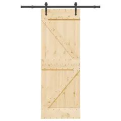 vidaXL Drsna vrata s kompletom vodil 70x210 cm trdna borovina