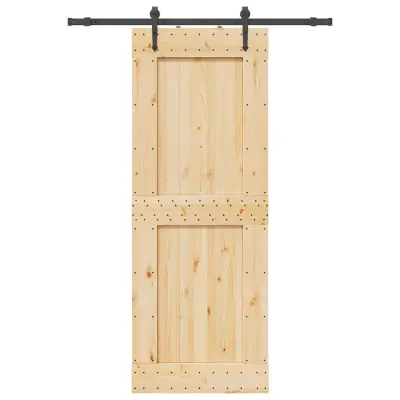 vidaXL Drsna vrata s kompletom vodil 85x210 cm trdna borovina