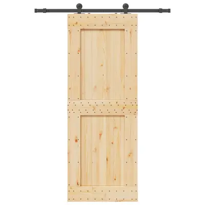 vidaXL Drsna vrata s kompletom vodil 85x210 cm trdna borovina