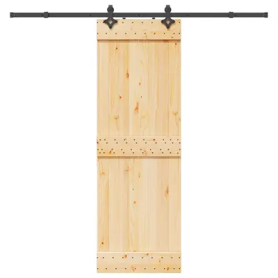 vidaXL Drsna vrata s kompletom vodil 70x210 cm trdna borovina
