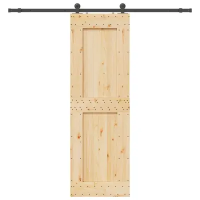 vidaXL Drsna vrata s kompletom vodil 70x210 cm trdna borovina