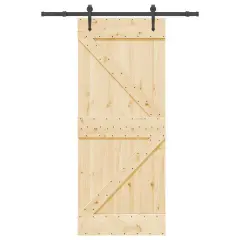 vidaXL Drsna vrata s kompletom vodil 85x210 cm trdna borovina