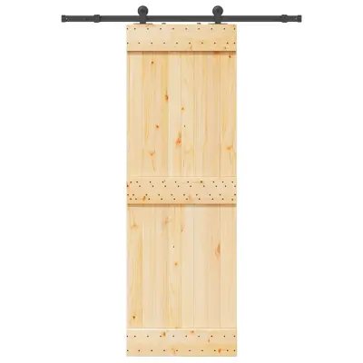 vidaXL Drsna vrata s kompletom vodil 70x210 cm trdna borovina