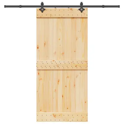 vidaXL Drsna vrata s kompletom vodil 95x210 cm trdna borovina