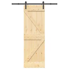 vidaXL Drsna vrata s kompletom vodil 70x210 cm trdna borovina