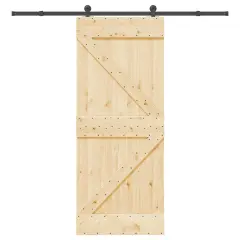 vidaXL Drsna vrata s kompletom vodil 85x210 cm trdna borovina