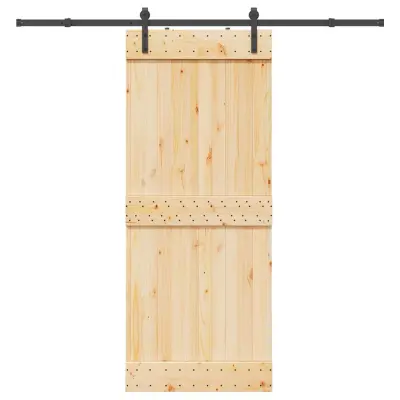 vidaXL Drsna vrata s kompletom vodil 85x210 cm trdna borovina