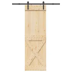 vidaXL Drsna vrata s kompletom vodil 70x210 cm trdna borovina