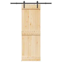 vidaXL Drsna vrata s kompletom vodil 70x210 cm trdna borovina