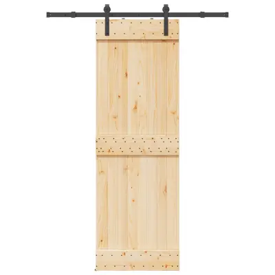 vidaXL Drsna vrata s kompletom vodil 70x210 cm trdna borovina