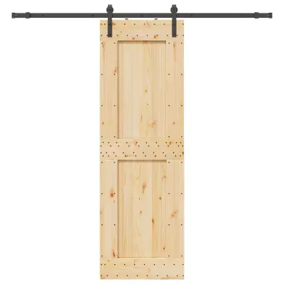 vidaXL Drsna vrata s kompletom vodil 70x210 cm trdna borovina
