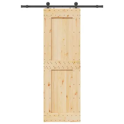 vidaXL Drsna vrata s kompletom vodil 70x210 cm trdna borovina