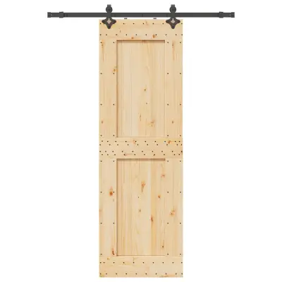 vidaXL Drsna vrata s kompletom vodil 70x210 cm trdna borovina