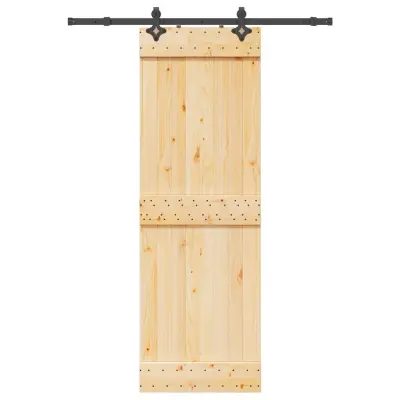 vidaXL Drsna vrata s kompletom vodil 70x210 cm trdna borovina