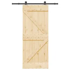 vidaXL Drsna vrata s kompletom vodil 85x210 cm trdna borovina