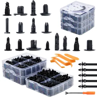 Rosfix Set Avtomobilskih Pritrdilnih Zatičev 620 Kos – Nylon, 16 Velikosti, v Plastičnem Kovčku | Črn