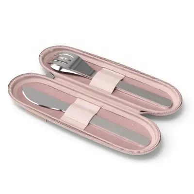 MB-Slim Nest set potovalnega jedilnega pribora, roza