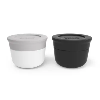 MB-Set 2 posod Temple S, sivi coton-onyx
