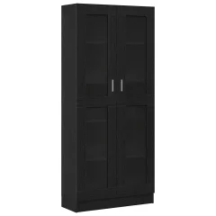 vidaXL knjižni kabinet 2 kosa črnega hrasta 82,5x30,5x185 cm iz inženirskega lesa