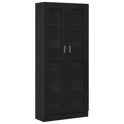 vidaXL knjižni kabinet 2 kosa črnega hrasta 82,5x30,5x185 cm iz inženirskega lesa