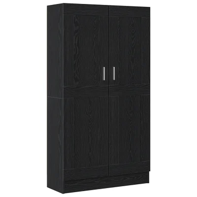 vidaXL Knjigovne omare 2 kosa Črna Oreh 165x30,5x150 cm Inženirski les
