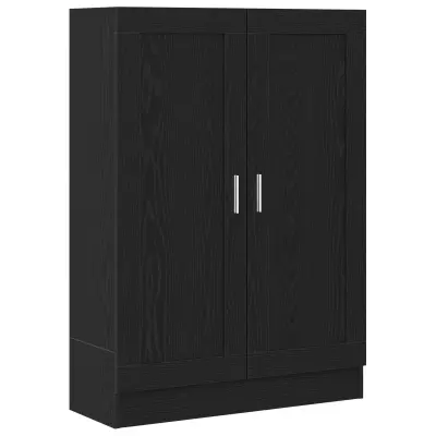 vidaXL Knjžni regal Črna Oreh 82,5x30,5x115 cm iz inženirskega lesa