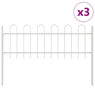 vidaXL Vrtna ograda s hoop vrhom, bela, 5,1 x 0,6 m, jeklo